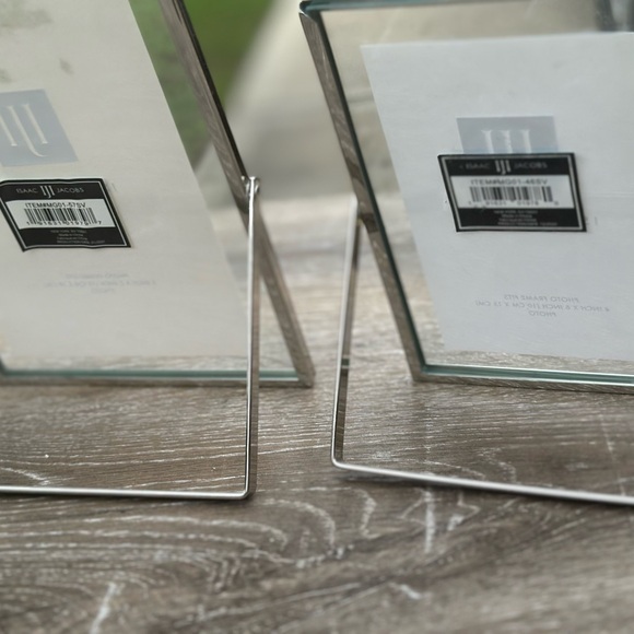 Isaac Jacobs Silver Metal Picture Frame, with Black Fabric Set of 2 - Picture 4 of 4